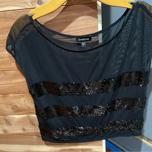 Bebe sheer sequin shirt